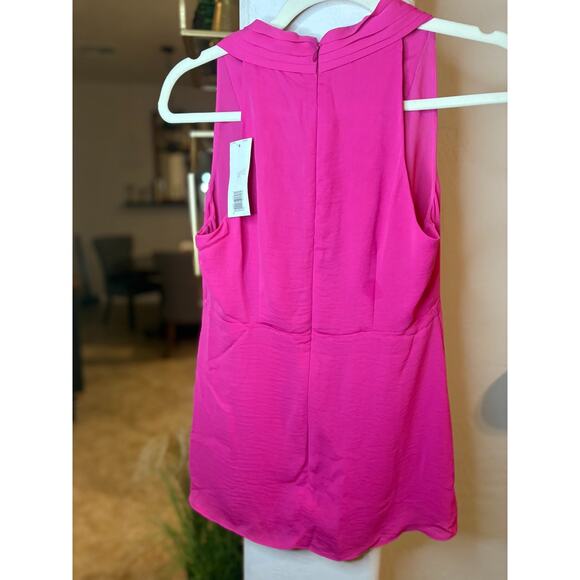 Banana Republic Vintage Hot Pink V-Neck Sleeveless Blouse Size 2 NEW - Picture 3 of 4